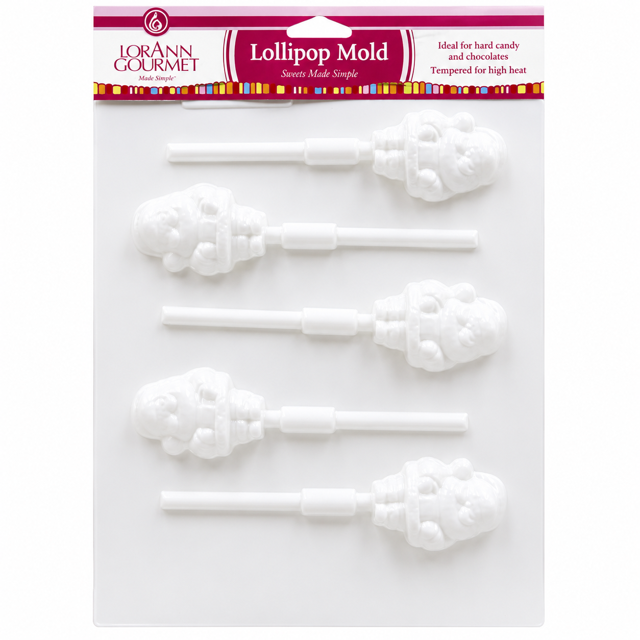 LorAnn Santas Lollipop Sheet Mold (5532-0000)