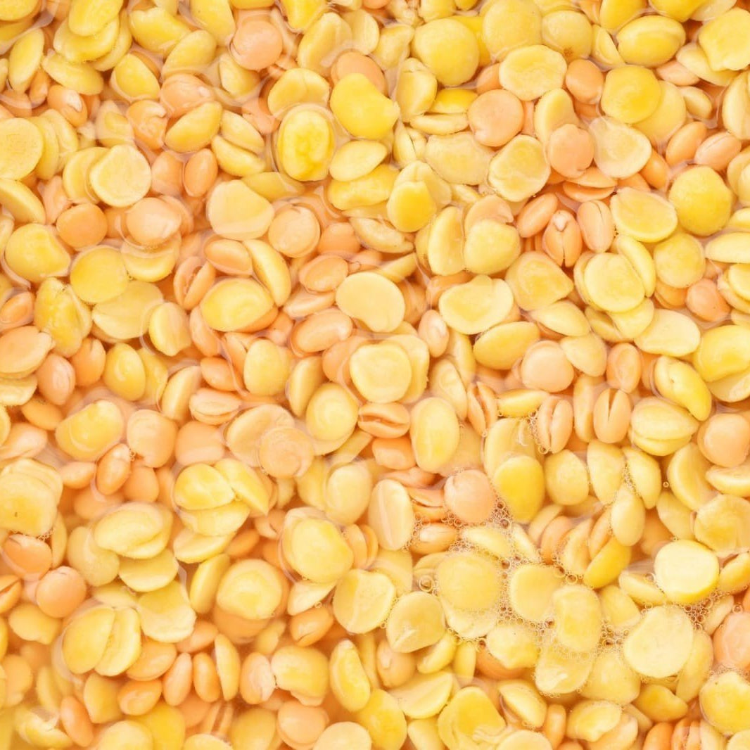 10 lbs of Toor Dal from Papagino Foods Inc., showing the packaged Indian split pigeon peas in a clear bag.