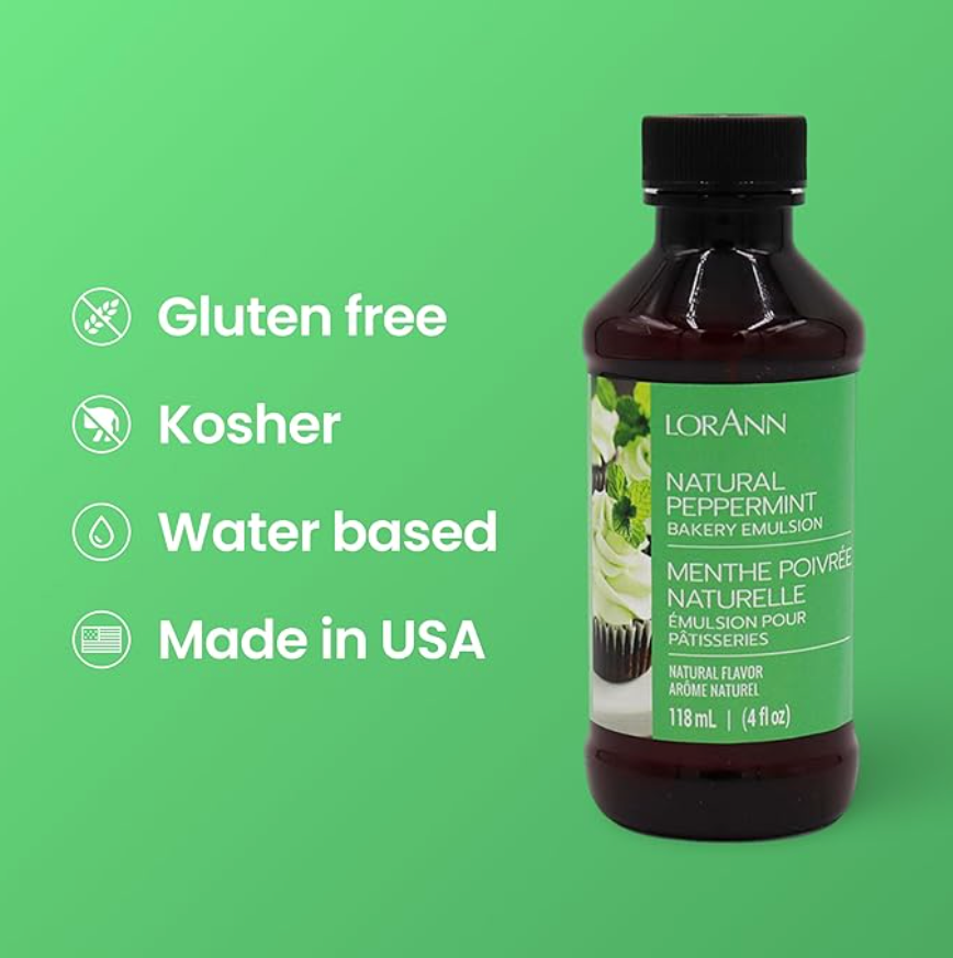 LorAnn Oils Peppermint, Bakery Emulsion - 4 OZ #0766-0806 BBD July 2024 - Papagino Foods Inc.