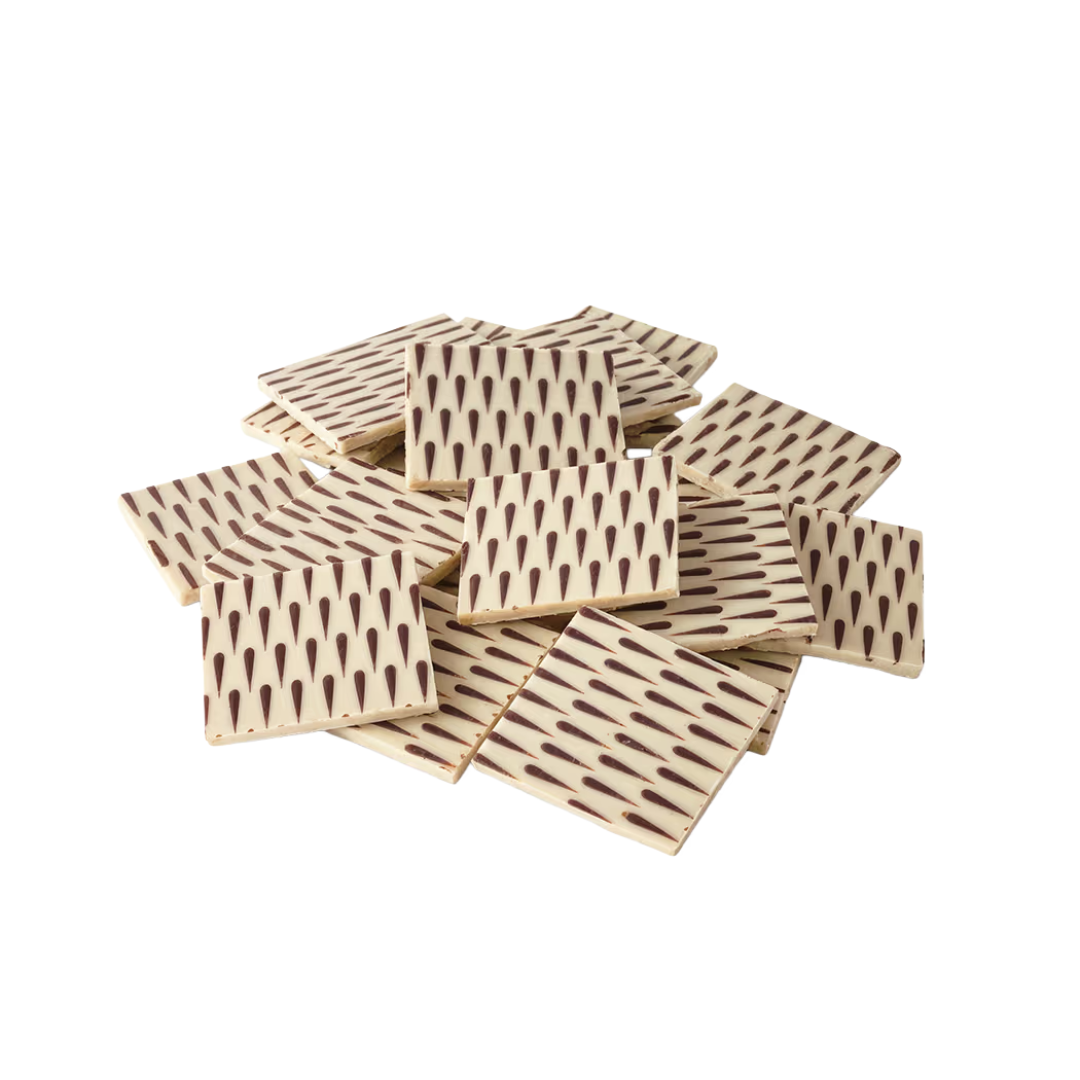 Barlo Tear Square cookies by Papagino Foods Inc., 1.2 kg box with 350 pieces, showing golden-brown baked cookies
