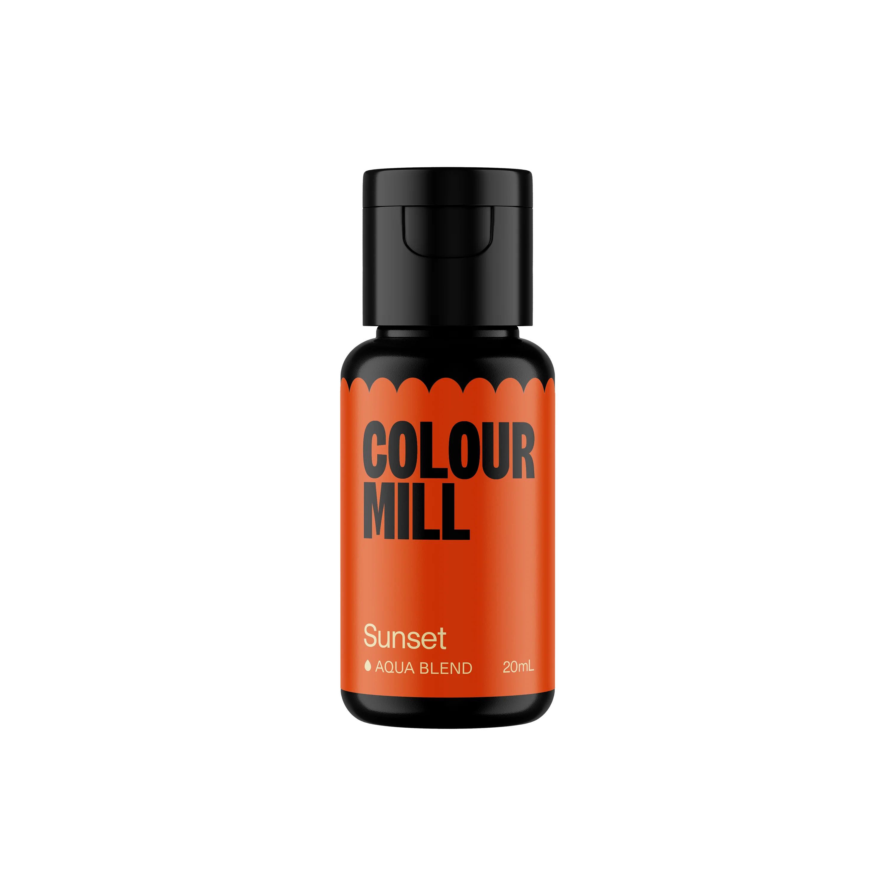 Color Mill Aqua Blend Colouring in Sunset, 20 ml by Papagino Foods Inc., vibrant orange food coloring in a small bottle