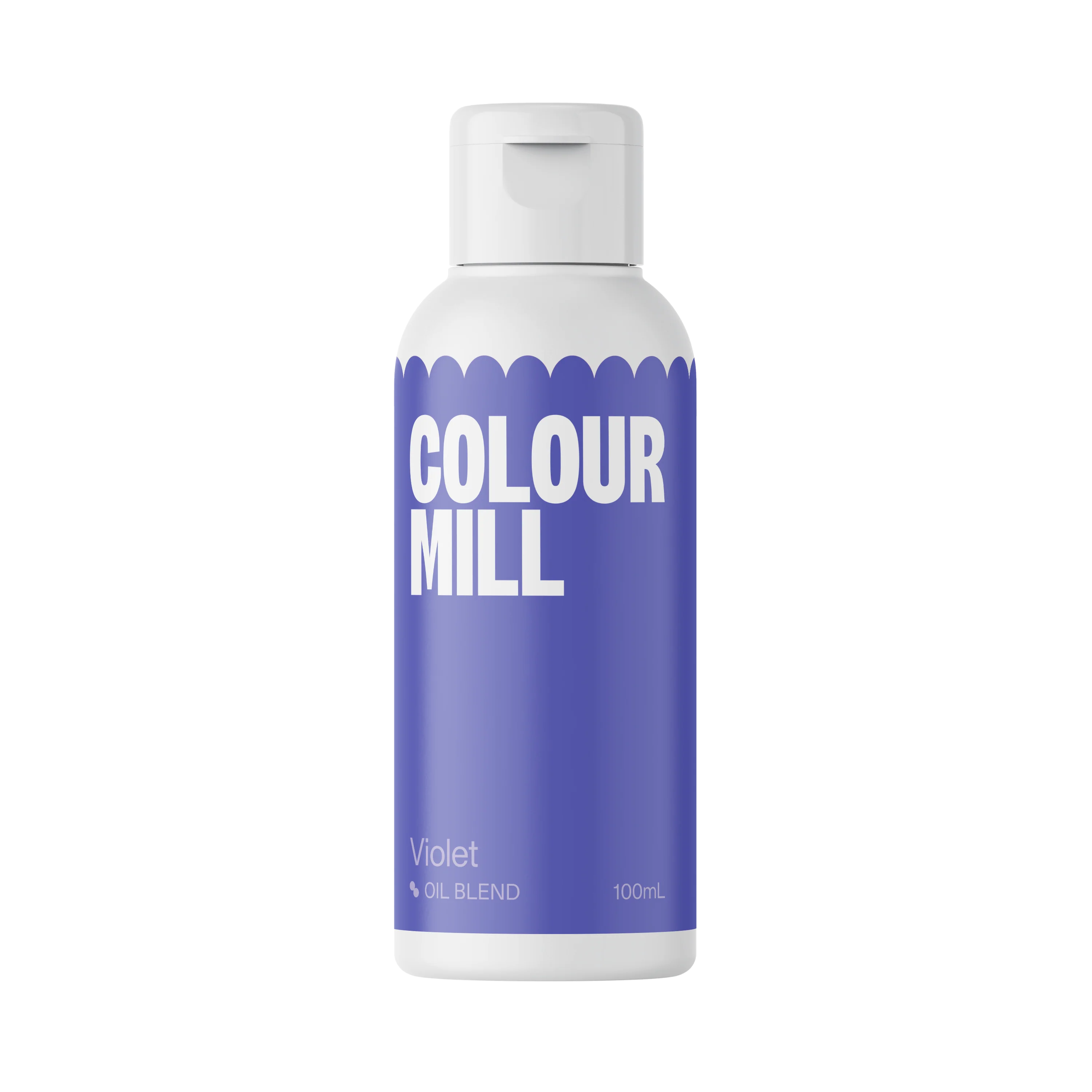 Violet oil-based food coloring by Colour Mill in 100 ml bottle, used for baking and culinary decorating.