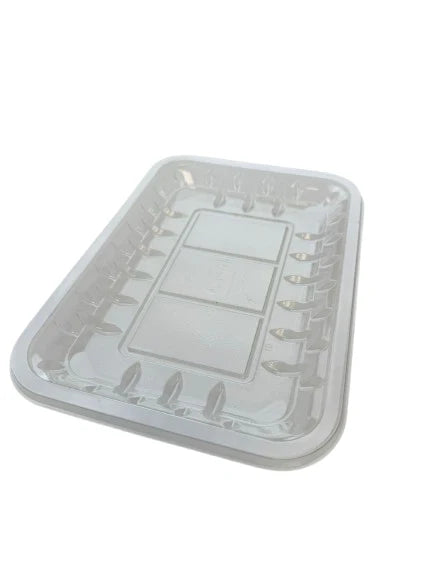 HQ-2s Clear Plastic Tray - 500 pcs - Size -8.38" x 5.90" x 0.59" - Papagino Foods Inc.