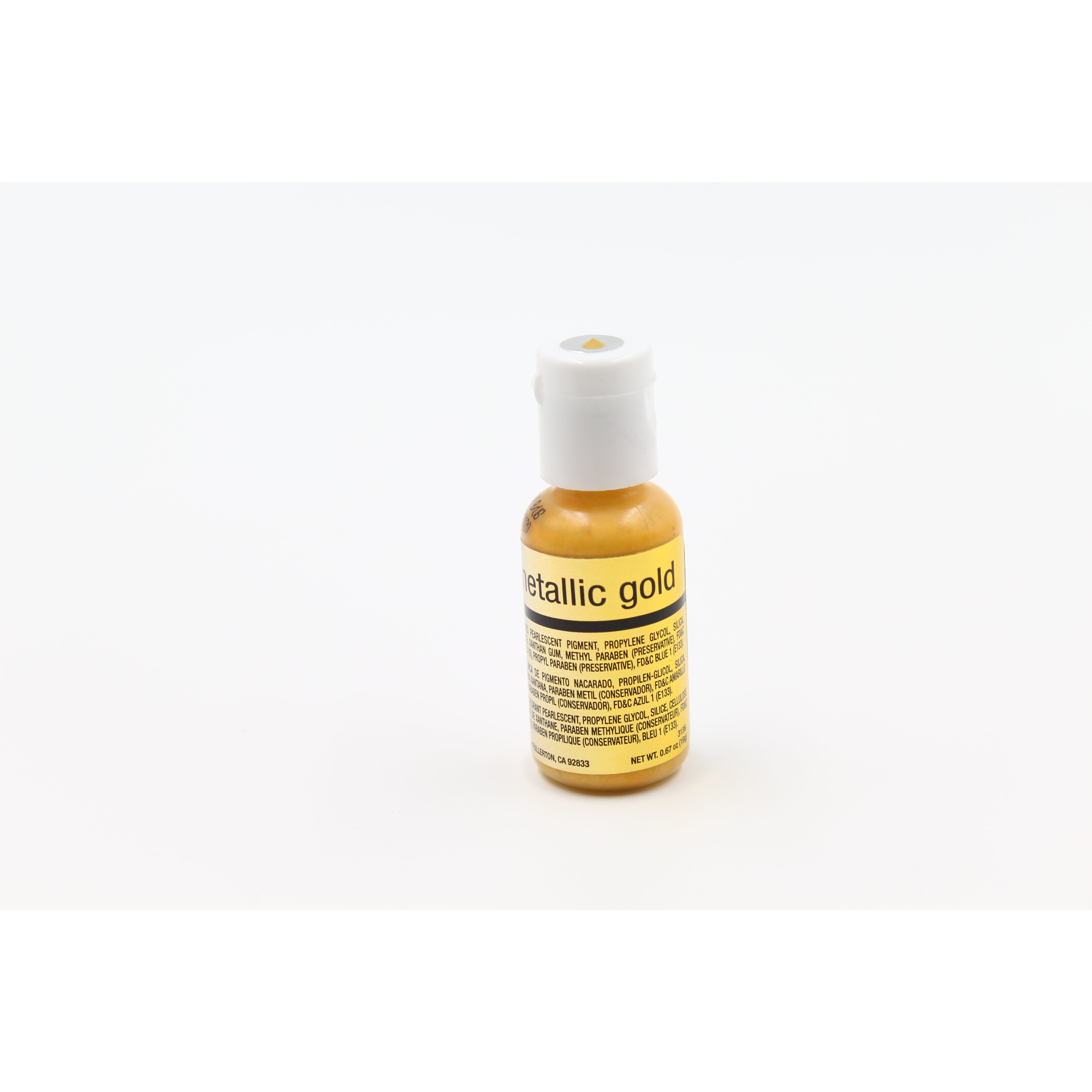 Chefmaster Metallic Gold Airbrush Food Coloring (# 3138) 0.67 OZ - Papagino Foods Inc.