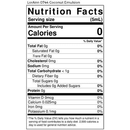 LorAnn Oils Coconut, Bakery Emulsion - 4 OZ #0744-0806B - Papagino Foods Inc.