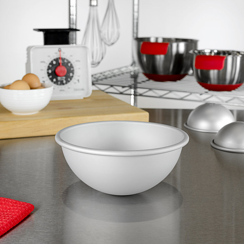 Fat Daddio, Anodized Aluminum, Hemisphere Pan, 6 1/2 in Diameter x 3 1/4 in Deep (PHA-65) - Papagino Foods Inc.