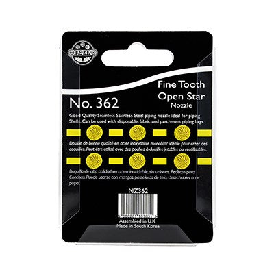 JEM Nozzle - Fine Tooth Open Star #362 #NZ362 - Papagino Foods Inc.