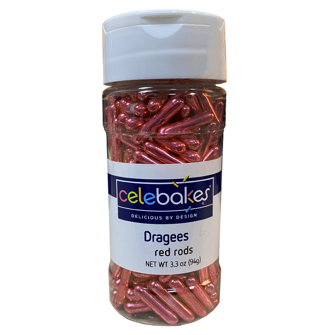 Red Rod Dragees, 3.3 oz. #7500-785816R - Papagino Foods Inc.