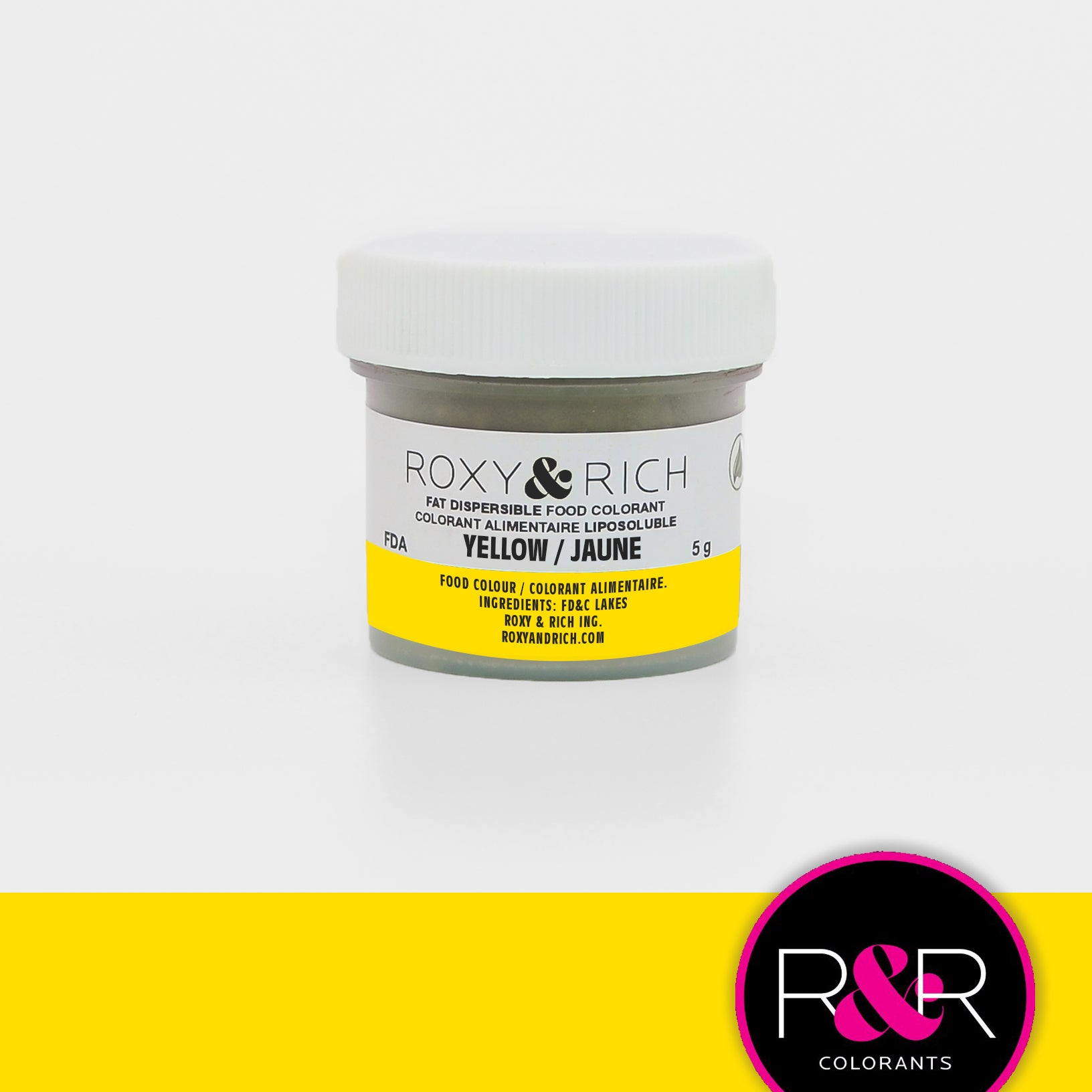 Roxy & Rich Fat Dispersible Dust Yellow (# P5-B01) - 5 G - Papagino Foods Inc.