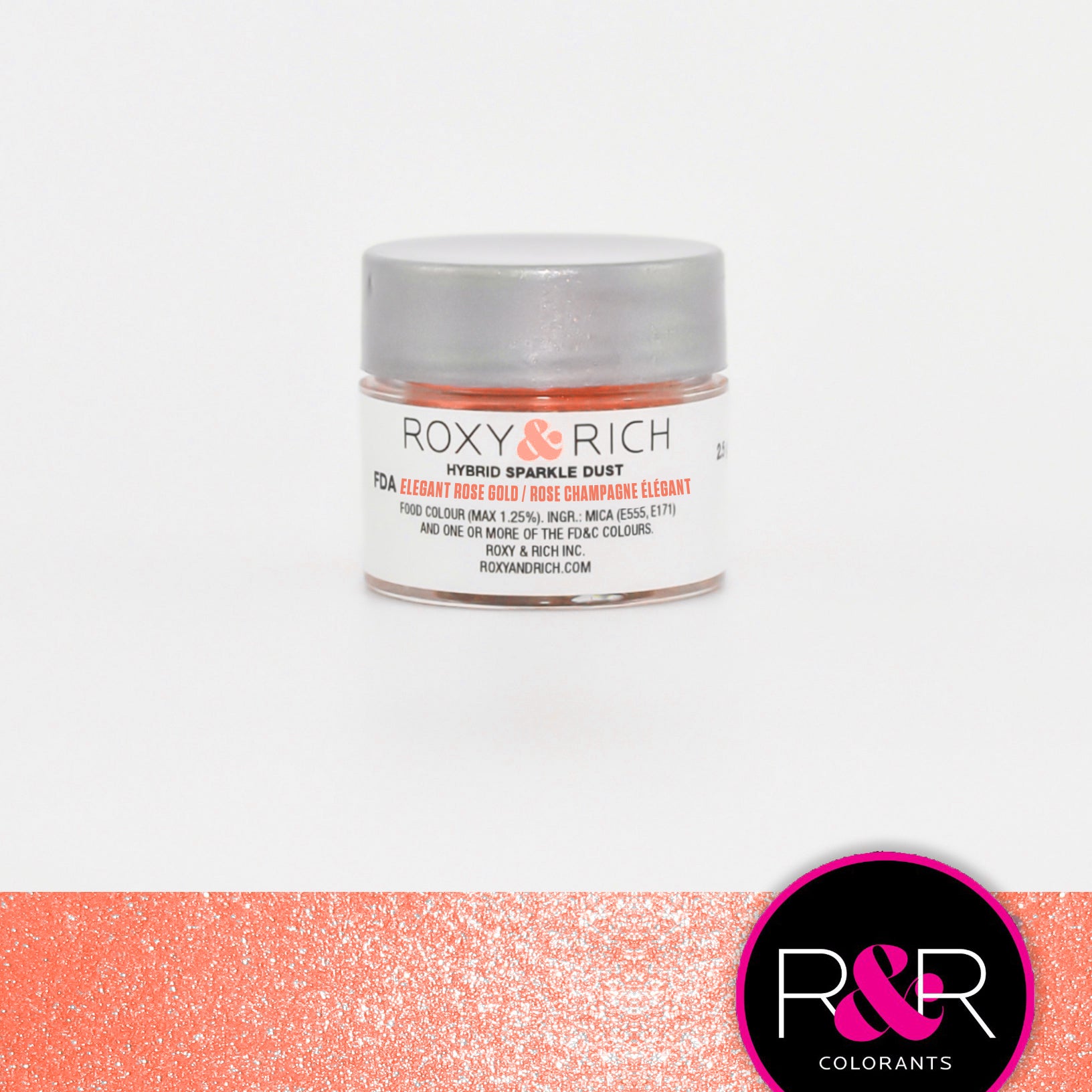 Roxy & Rich Hybrid Sparkle Dust Elegant Rose Gold (#S2-055) - 2.5 gm - Papagino Foods Inc.