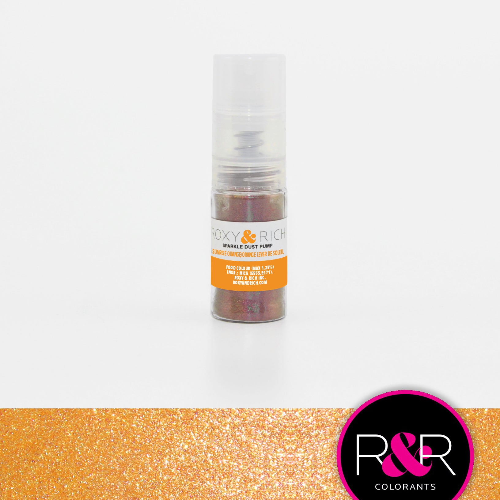 Roxy & Rich Sparkle Dust Pump Highlighter Sunrise Orange (# S4-016P) - 4 G - Papagino Foods Inc.