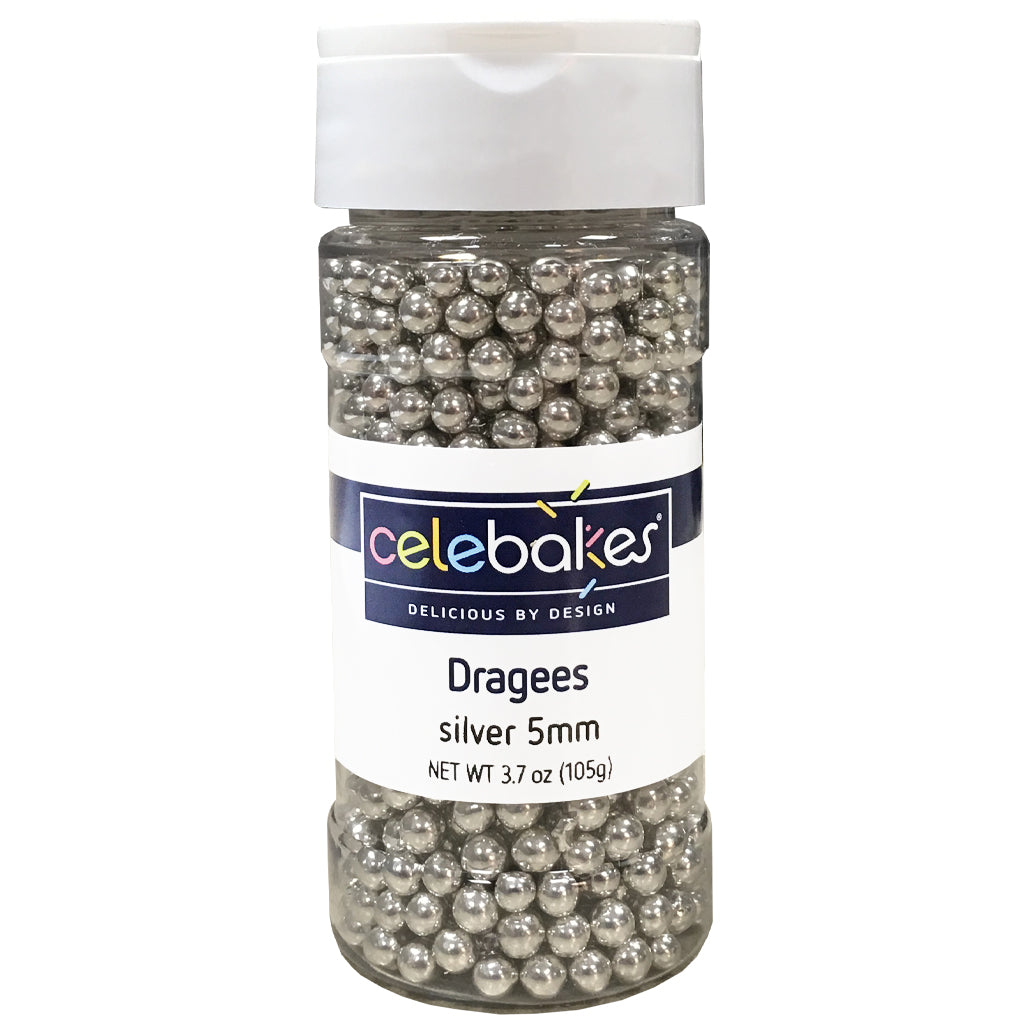 Silver 4mm Dragees, 3.7 oz. #7500-785815S - Papagino Foods Inc.