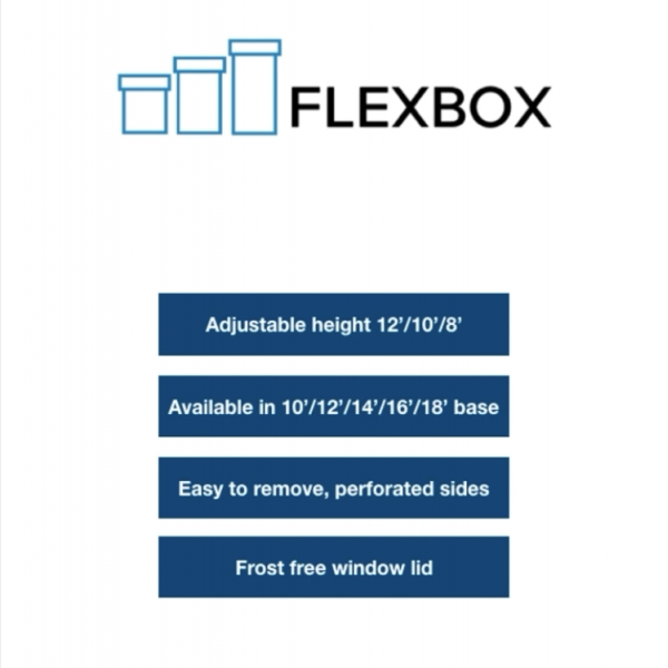 Enjay Adjustable Height Cake Box - FlexBox 12" x 12" - Papagino Foods Inc.