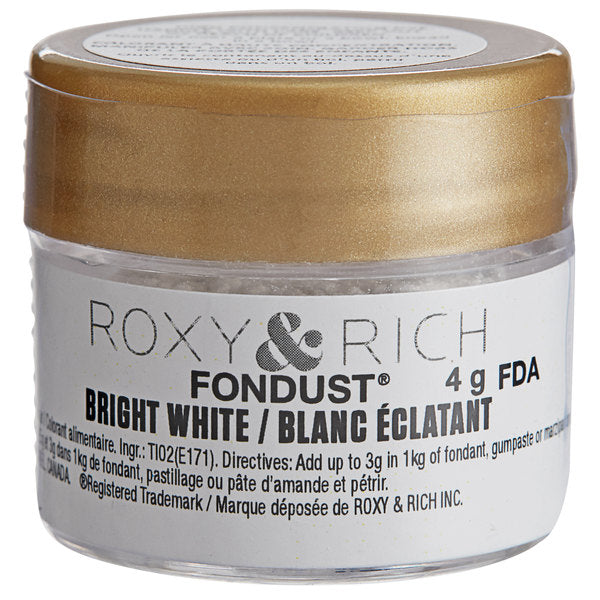 Roxy & Rich Bright White Fondust (# F4-001) 4 G - Papagino Foods Inc.
