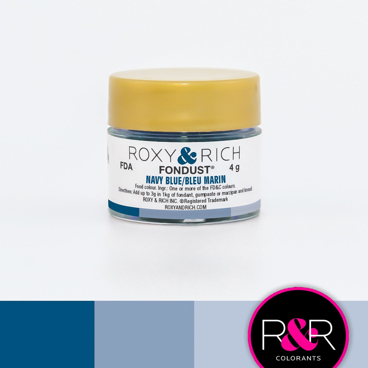 Roxy & Rich Navy Blue Fondust (# F4-025) 4 G - Papagino Foods Inc.