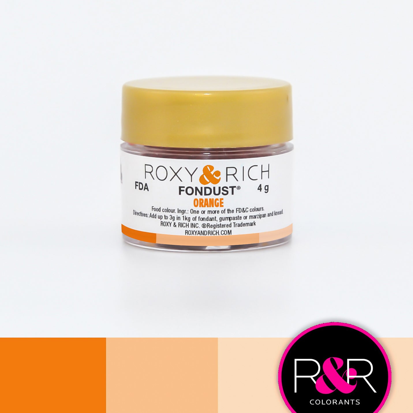 Roxy & Rich Orange Fondust (# F4-007) 4 G - Papagino Foods Inc.