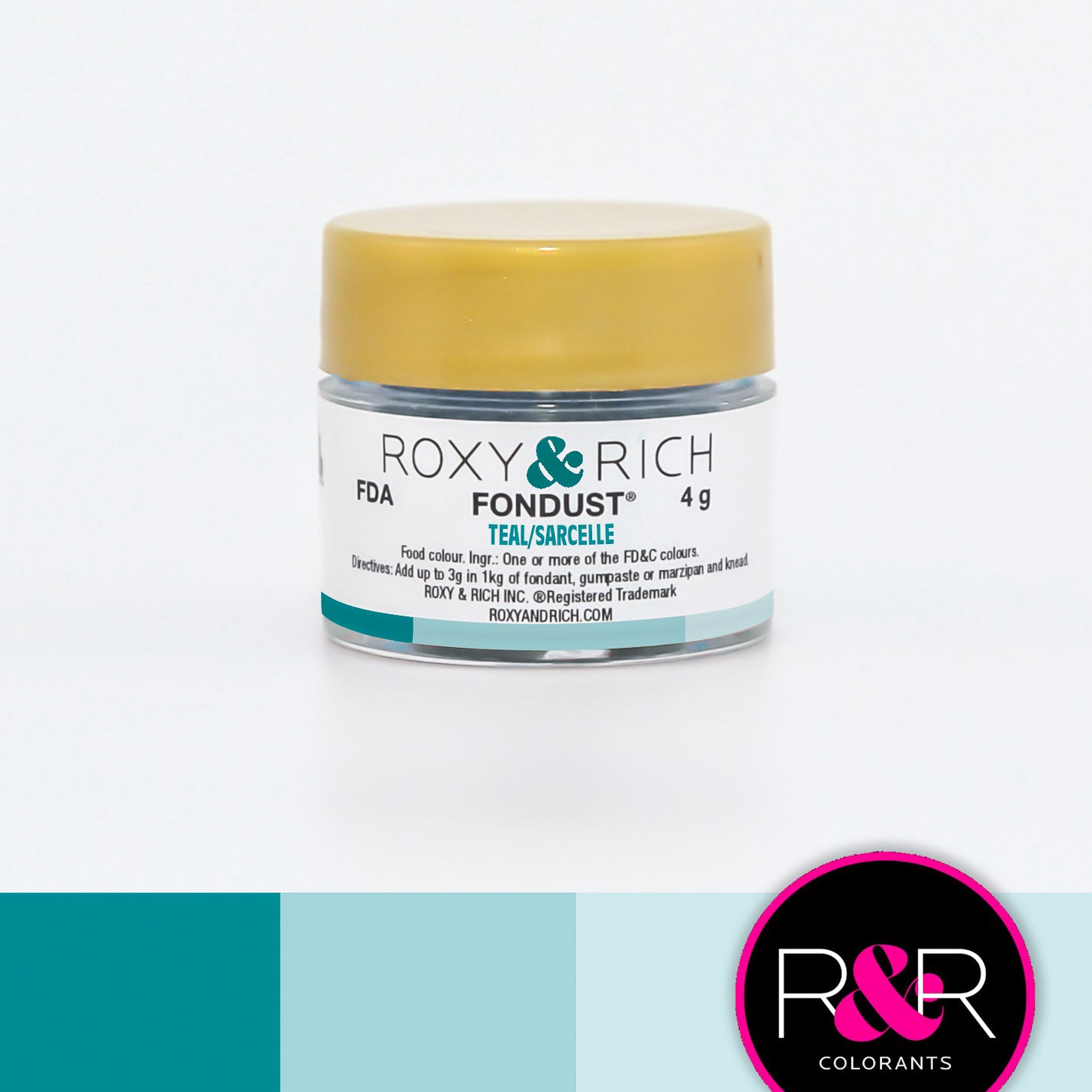 Roxy & Rich Teal Fondust (# F4-030) 4 G - Papagino Foods Inc.