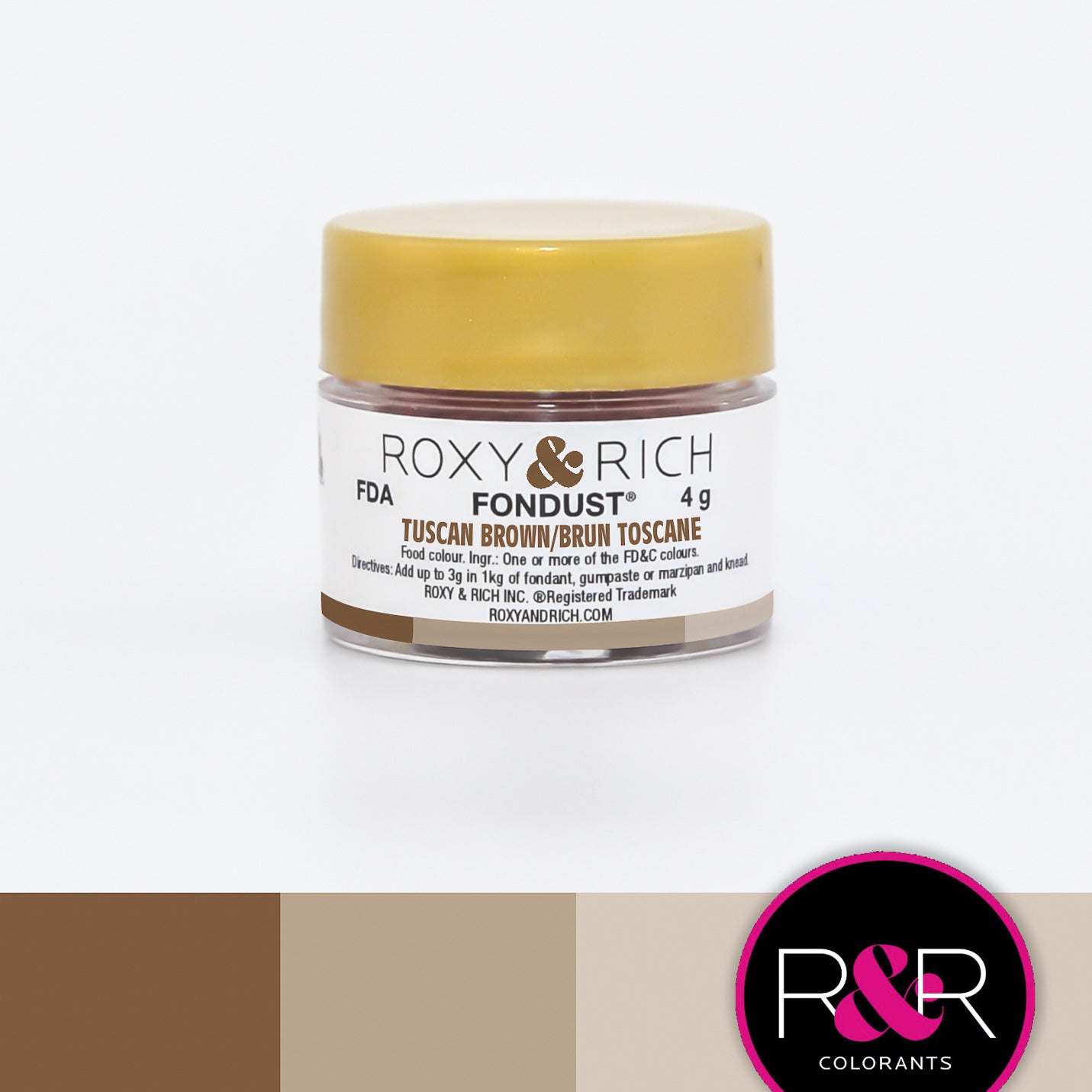 Roxy & Rich Tuscan Brown Fondust (# F4-034) 4 G - Papagino Foods Inc.