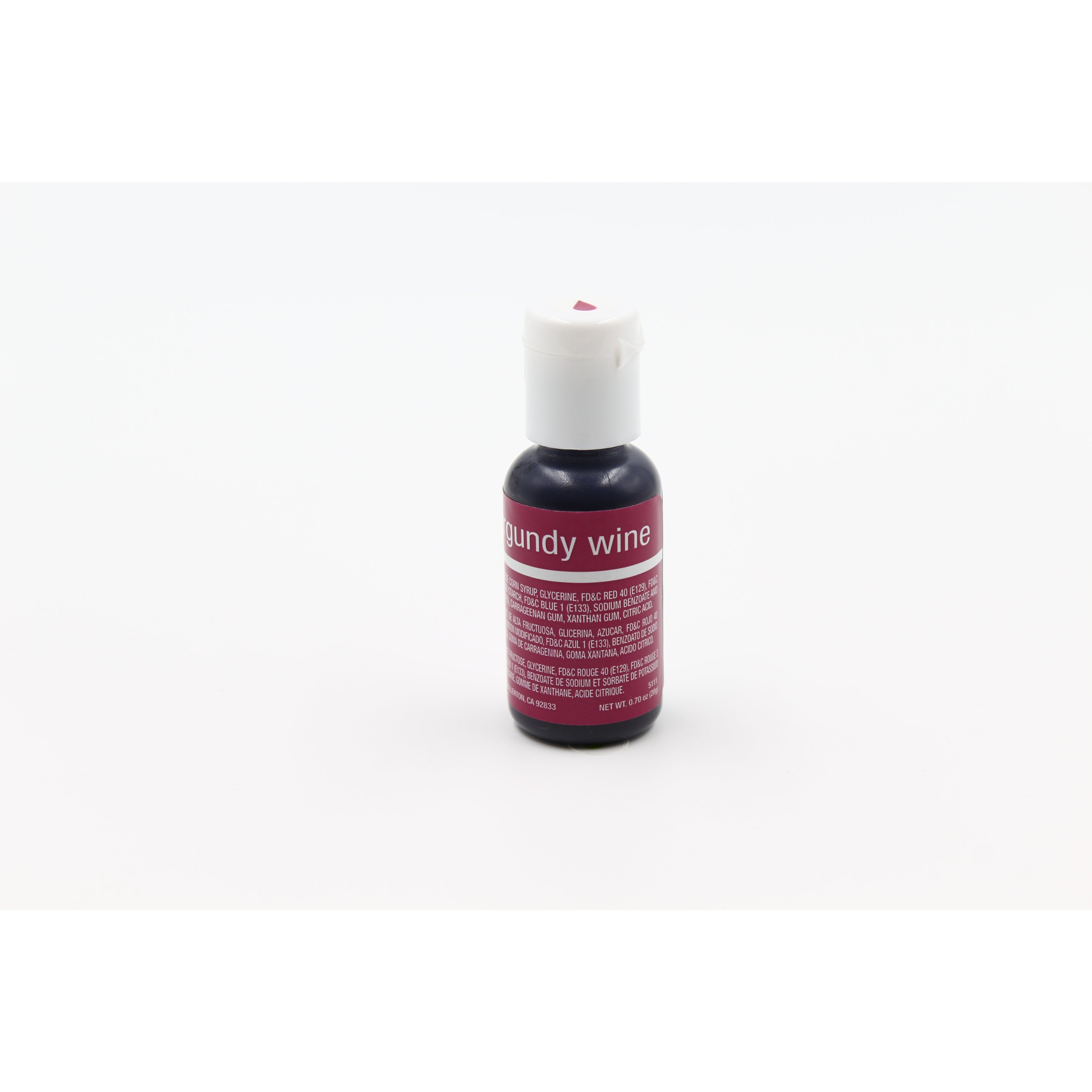 Chefmaster Burgundy Wine Liqua-Gel Food Coloring (# 5111) 0.70 OZ - Papagino Foods Inc.