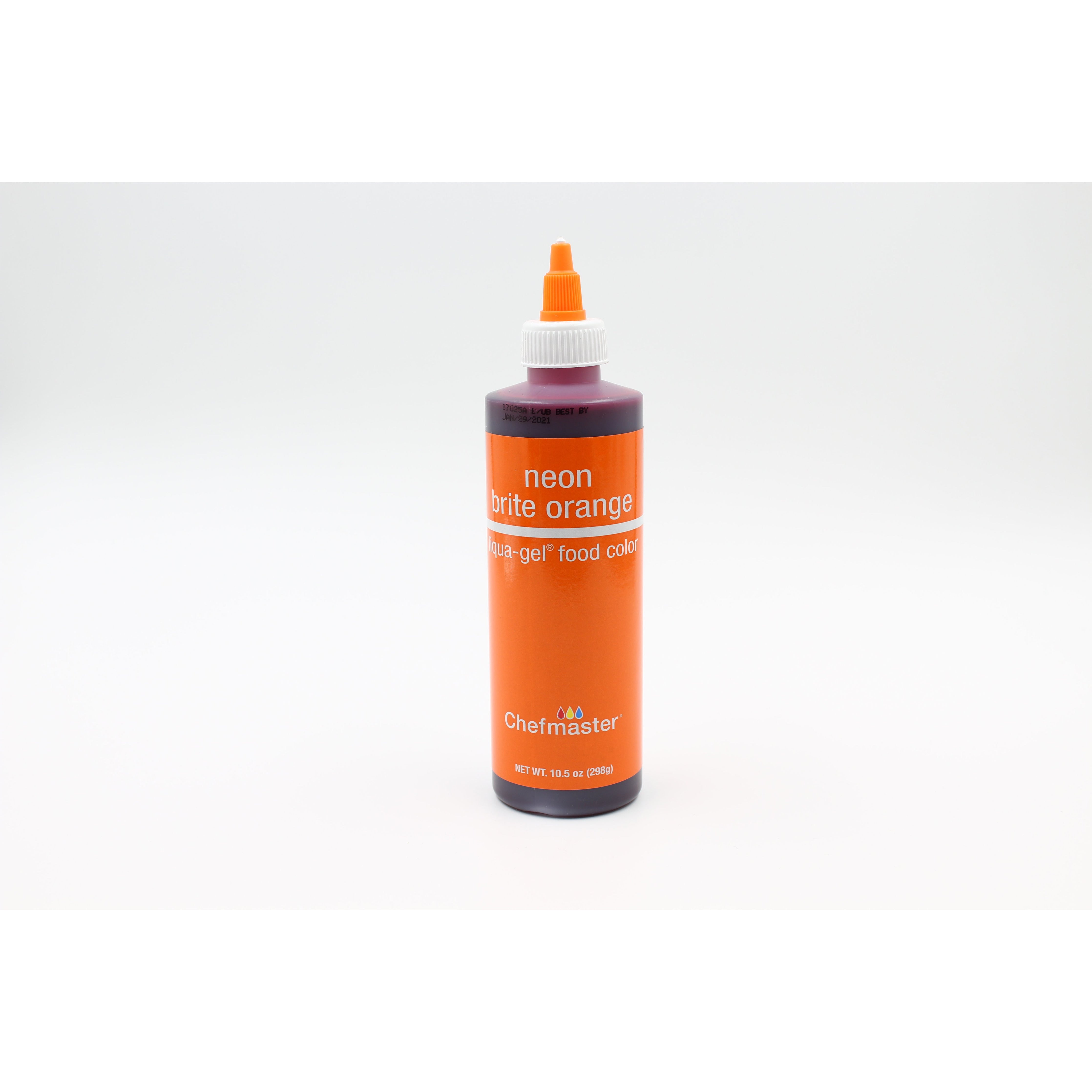 Chefmaster Neon Brite Orange Liqua-Gel Food Coloring (# 5756) 10.5 OZ - Papagino Foods Inc.