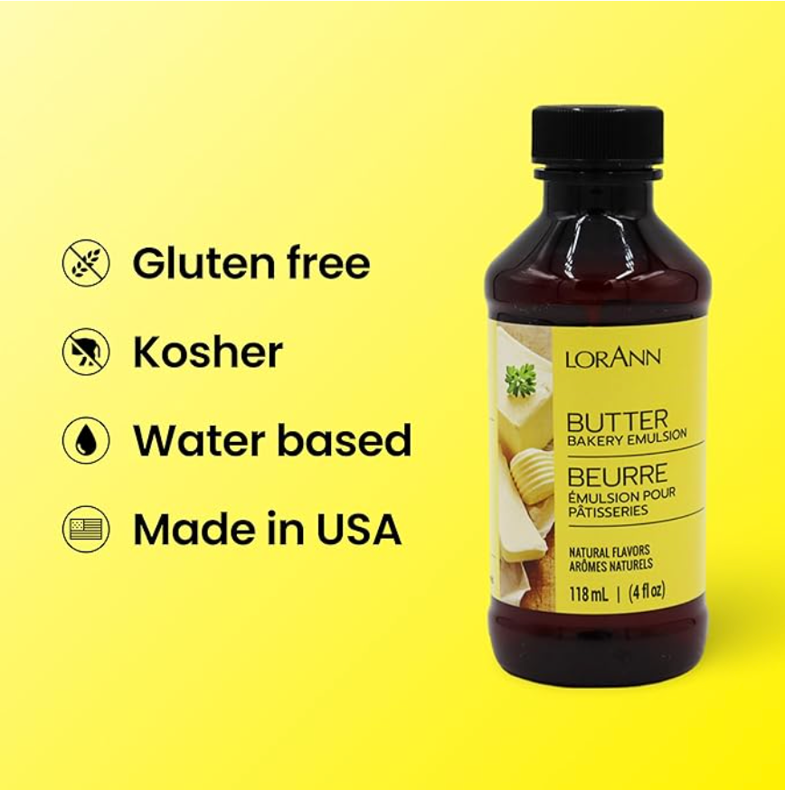 LorAnn Oils Butter (Natural), Bakery Emulsion   - 4 OZ #0752-0805 **BBD June 2024** - Papagino Foods Inc.