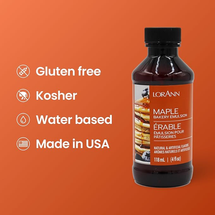 LorAnn Oils Maple, Bakery Emulsion  - 4 OZ  #0778-0806B - Papagino Foods Inc.