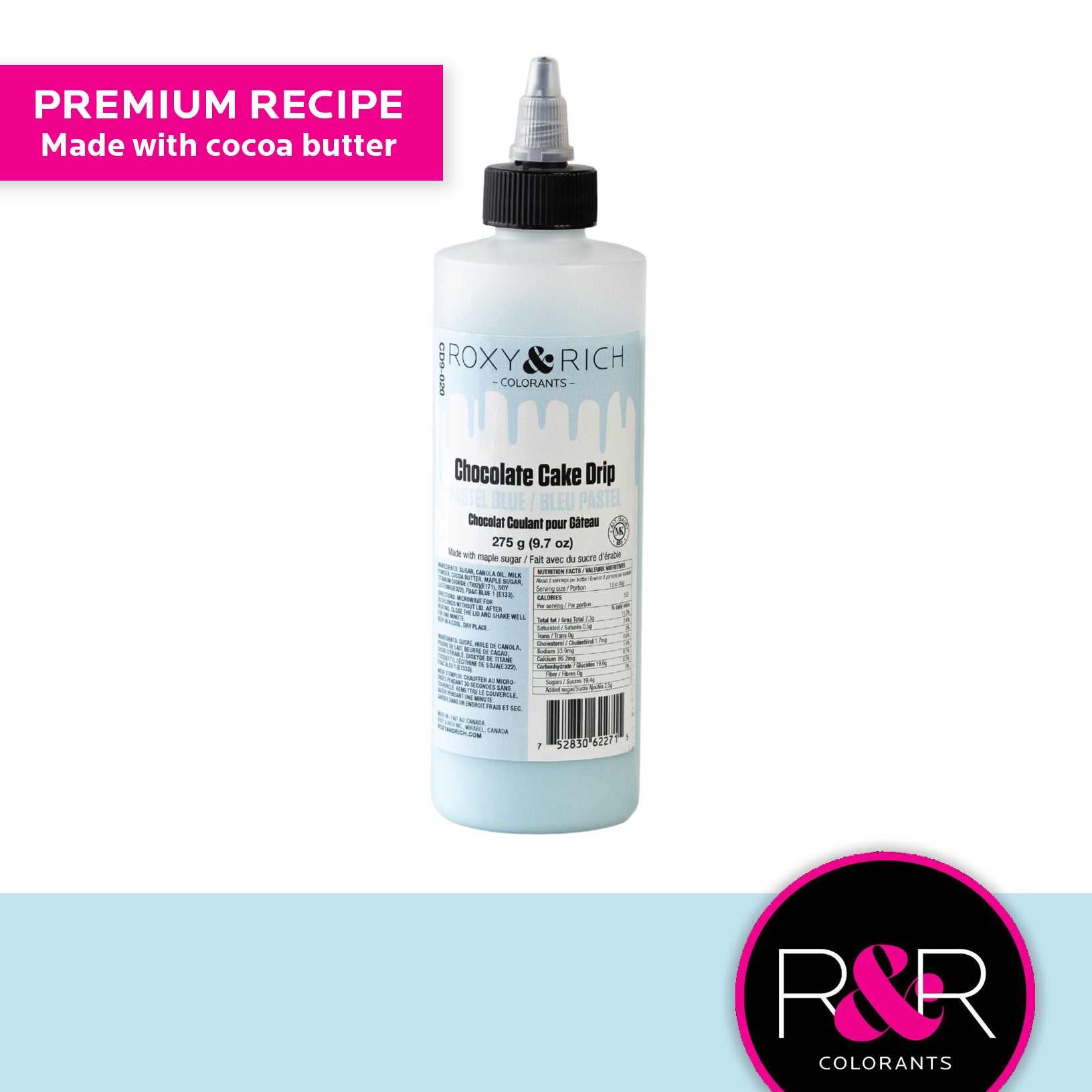 Roxy & Rich Cake Drip Pastel Blue (# CD9-020) - 9.7 OZ - Papagino Foods Inc. 