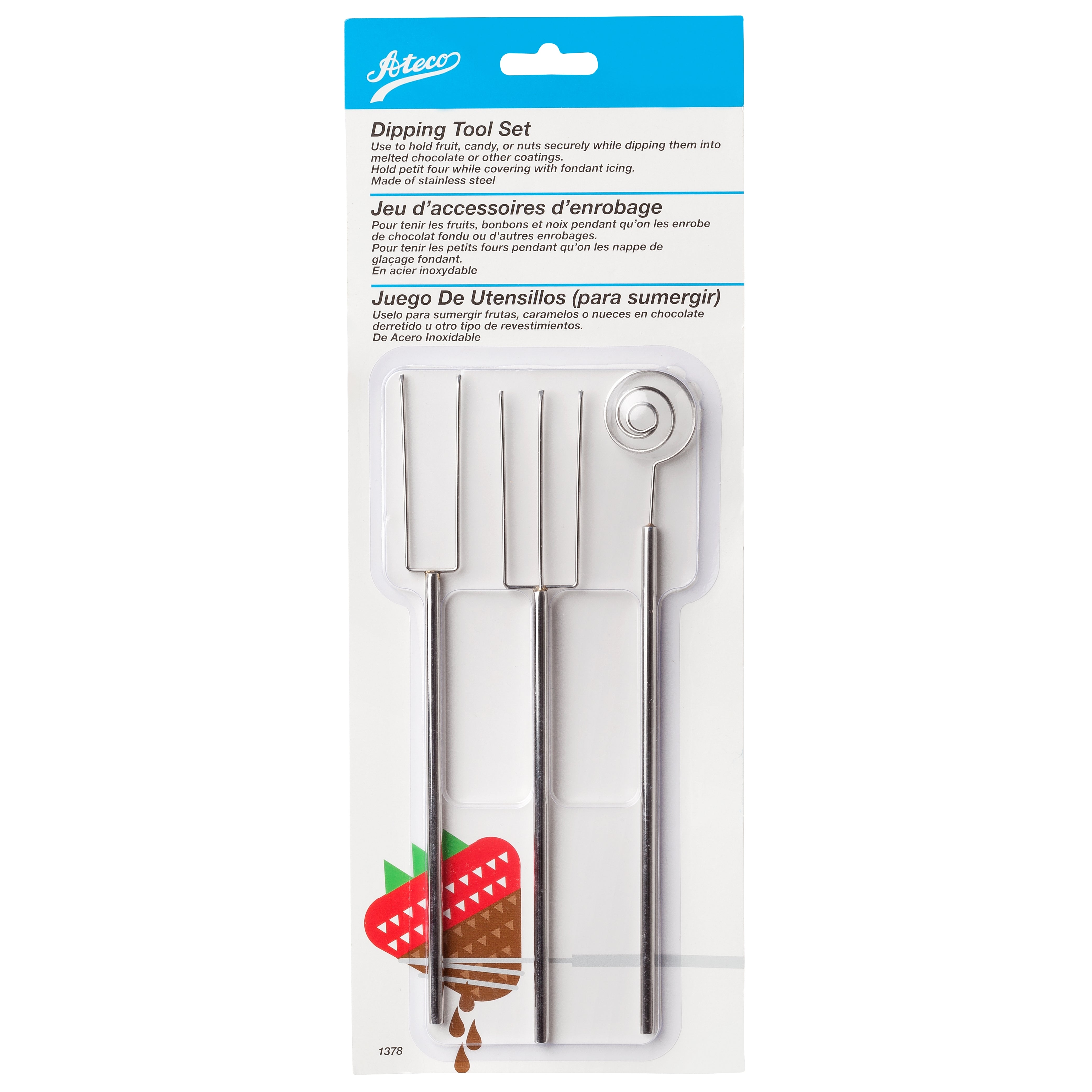 Ateco 3 pc Dipping Tool Set #1378 - Papagino Foods Inc.
