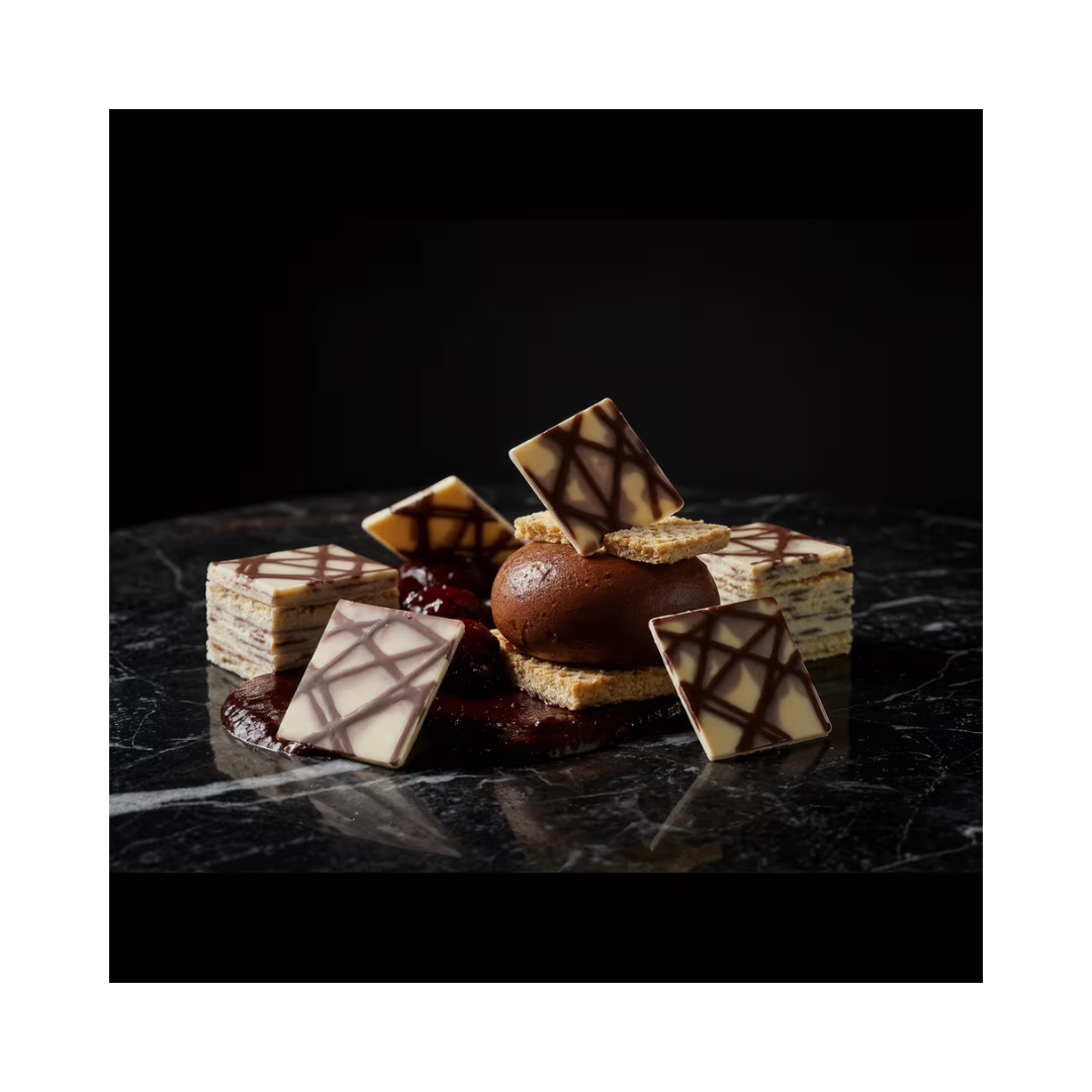 Papagino Foods Inc. Barlo patterned square candies, 1.2 kg, 350 pieces, showing colorful square-shaped confections.