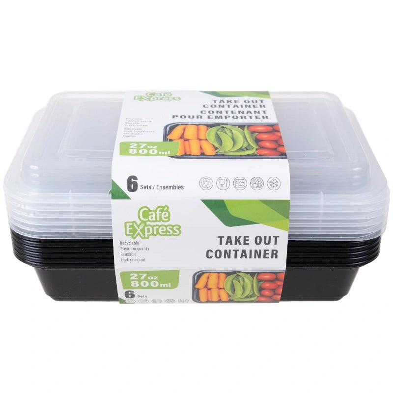 Cafe Express 27oz Takeout Containers – 6 Sets - Papagino Foods Inc. 