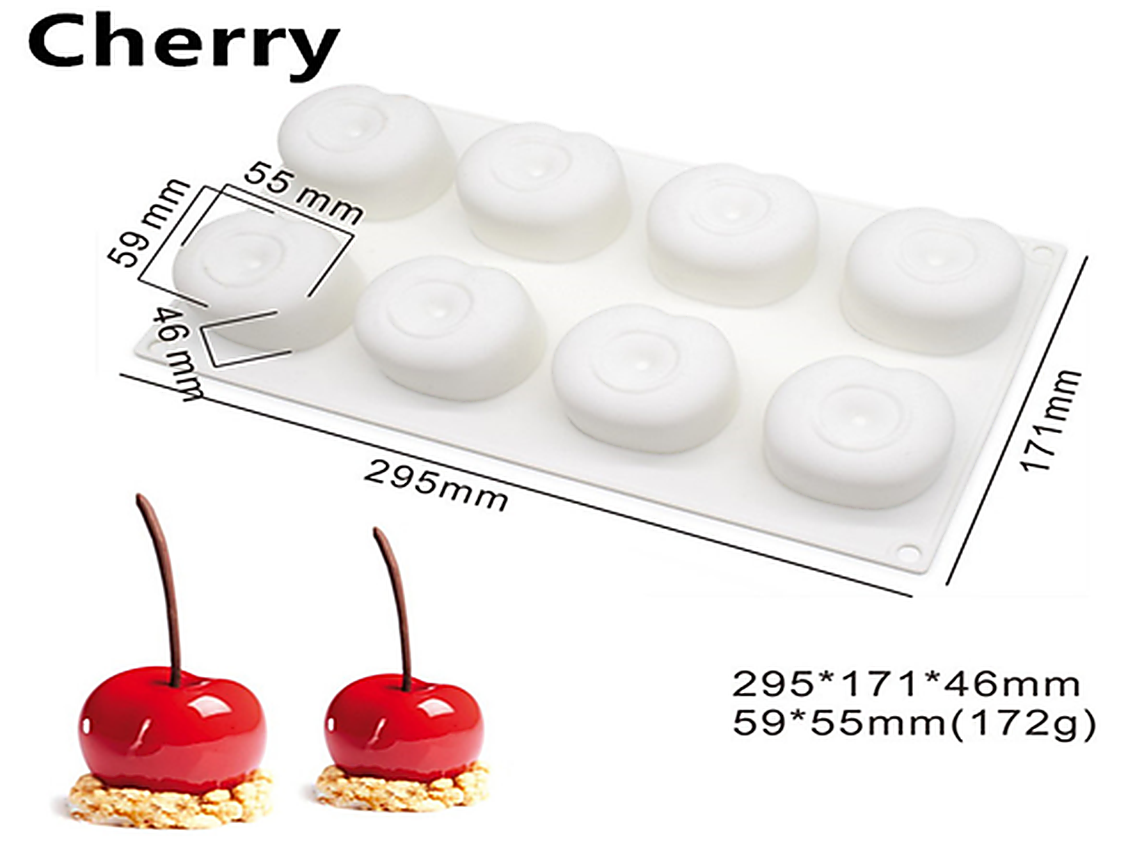 Cherry Mold (8 Cavities) - Papagino Foods Inc. 