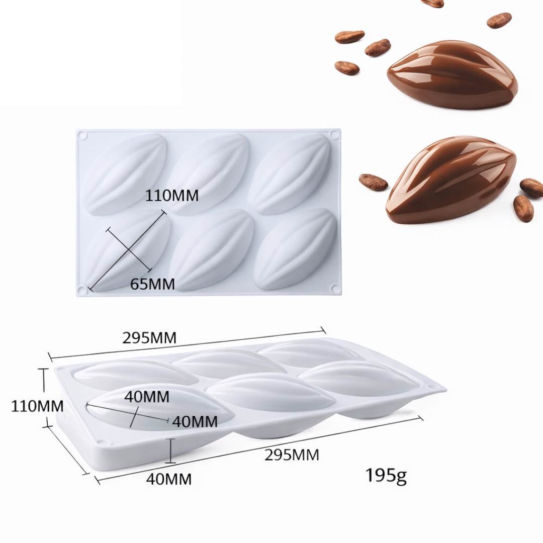 Coffee Bean Mold (6 Cavities) - Papagino Foods Inc. 