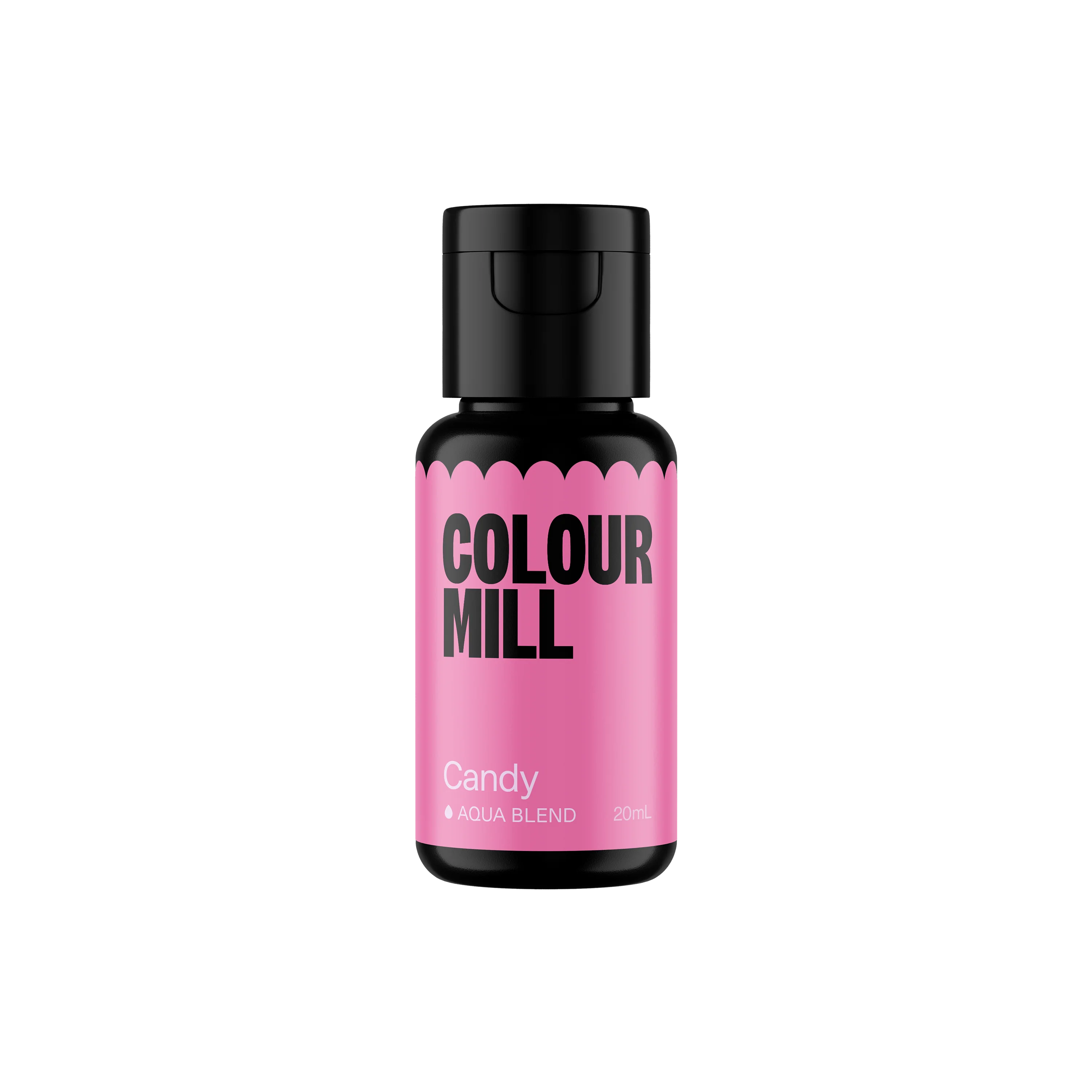 Papagino Foods Inc. Colour Mill Aqua Blend Colouring 20 ml in Candy, vibrant blue liquid food coloring in a small bottle.