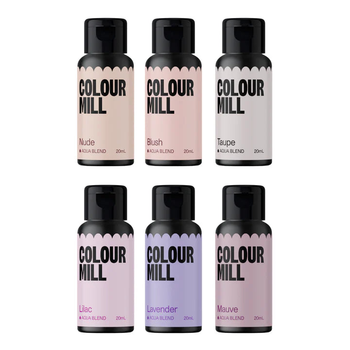 Papagino Foods Inc. Colour Mill Aqua Blend Colouring 20ml Bridal Pack, vibrant food coloring bottles for baking and decorating.