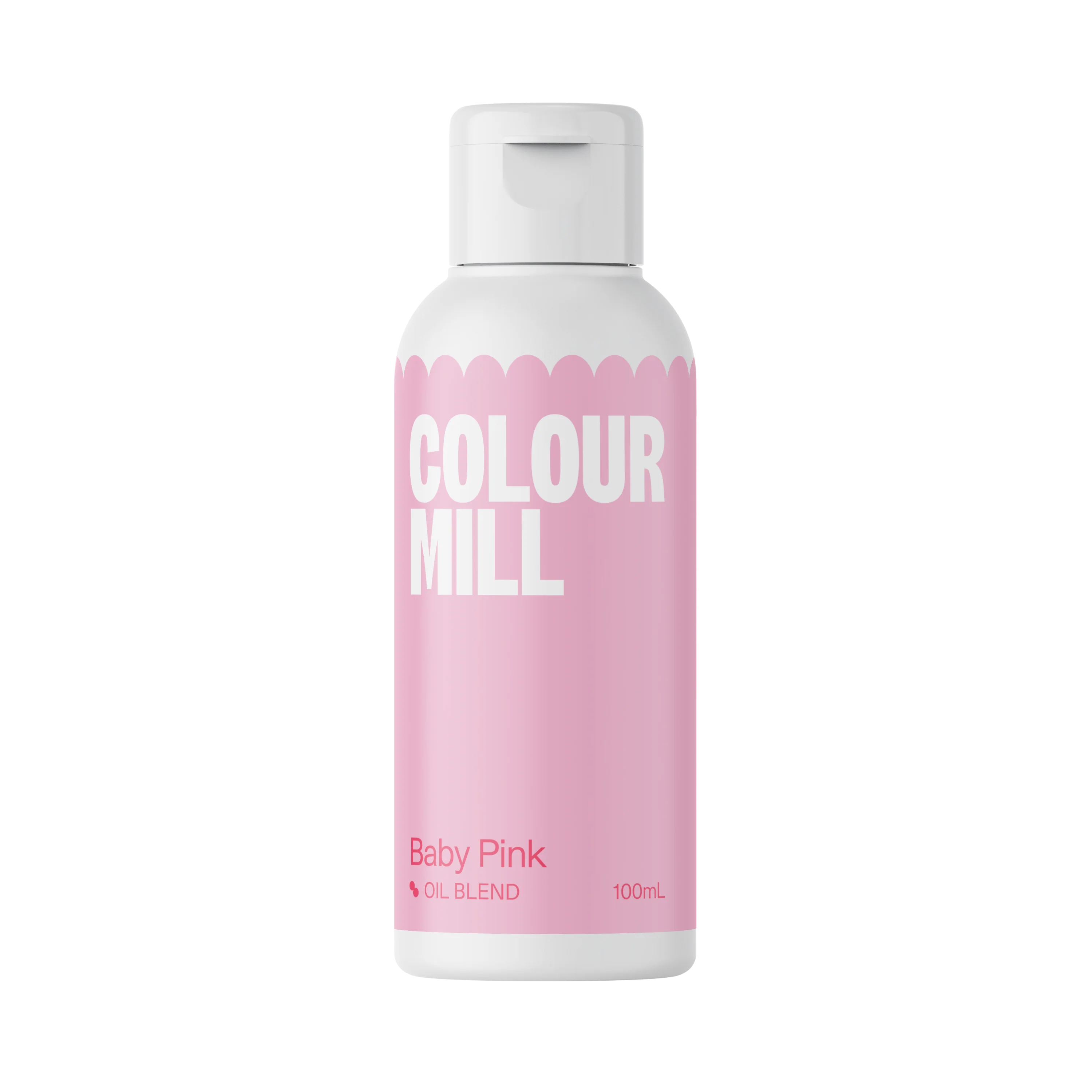 Baby pink Colour Mill oil-based food coloring in 100 ml bottle by Papagino Foods Inc.
