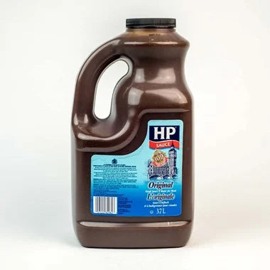 HP Original Steak Sauce 3.78L bottle, savory beef marinade and condiment from Papagino Foods Inc.