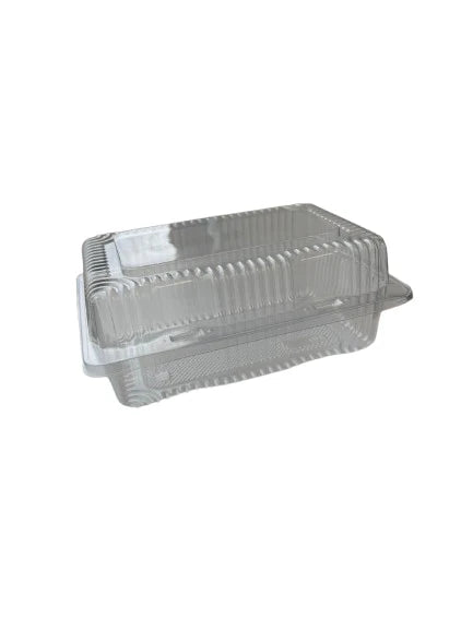 Set of 400 Papagino Foods Inc. HQ-23 clamshell containers in size 8.07" x 5.90" x 3.35" for food storage and takeaway.