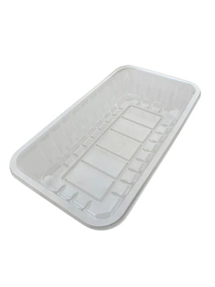HQ-55P/10K - Clear Plastic Tray, Size 10.63" x 5.98" x 2.04" – 400 pcs - Papagino Foods Inc. 