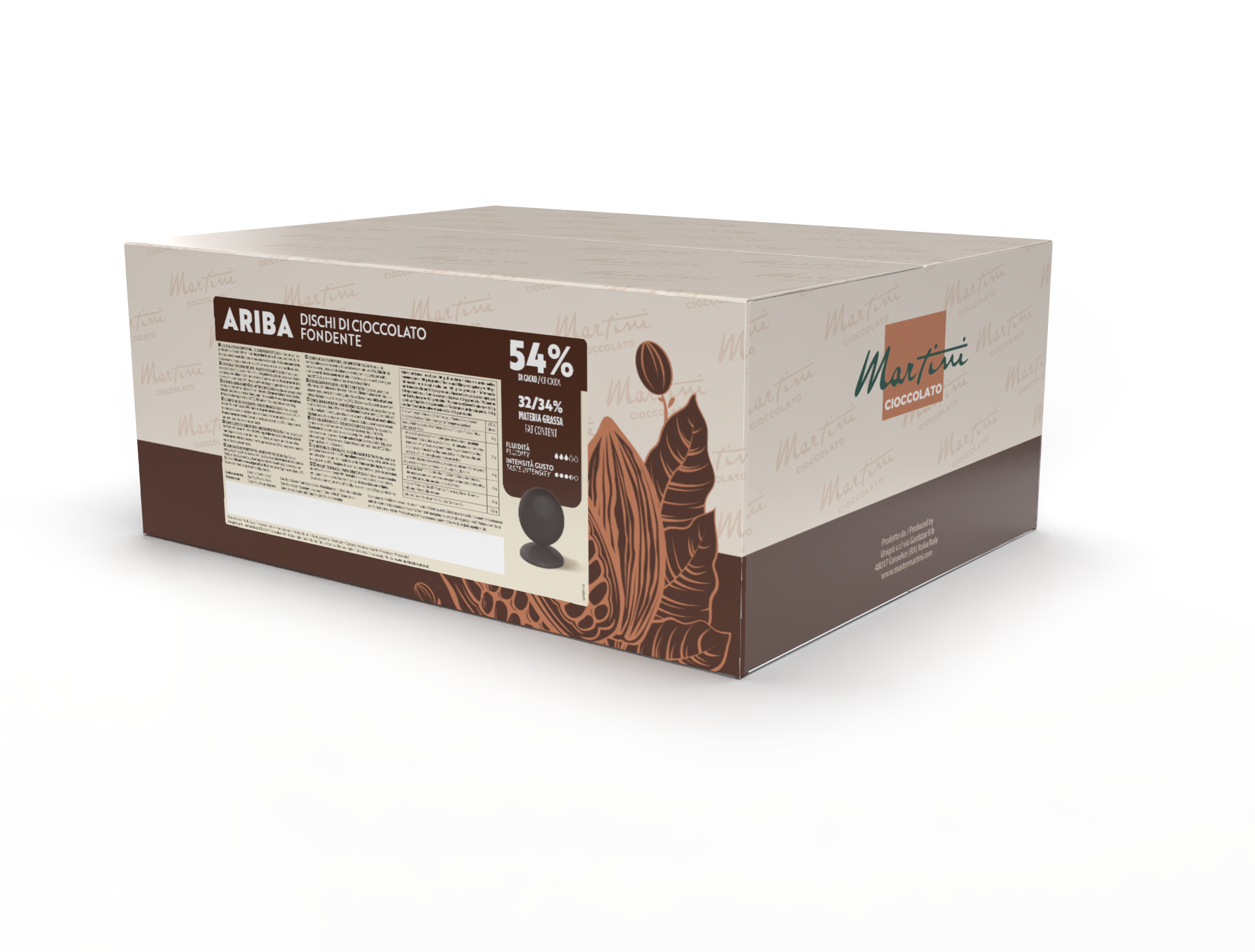 Master Martini Ariba Dark Couverture 54% 10 kg # AQ49DH - Papagino Foods Inc. 