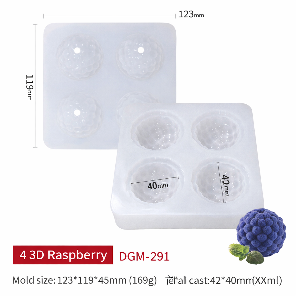Raspberry Mold (4 Cavities) - Papagino Foods Inc. 