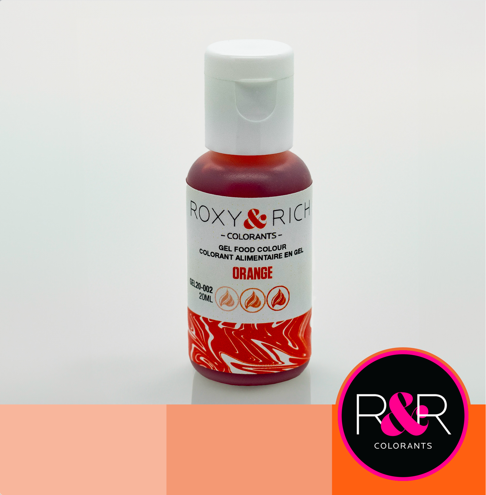 Roxy & Rich Coloring Gel - Orange (20ml) GEL20-002 - Papagino Foods Inc.
