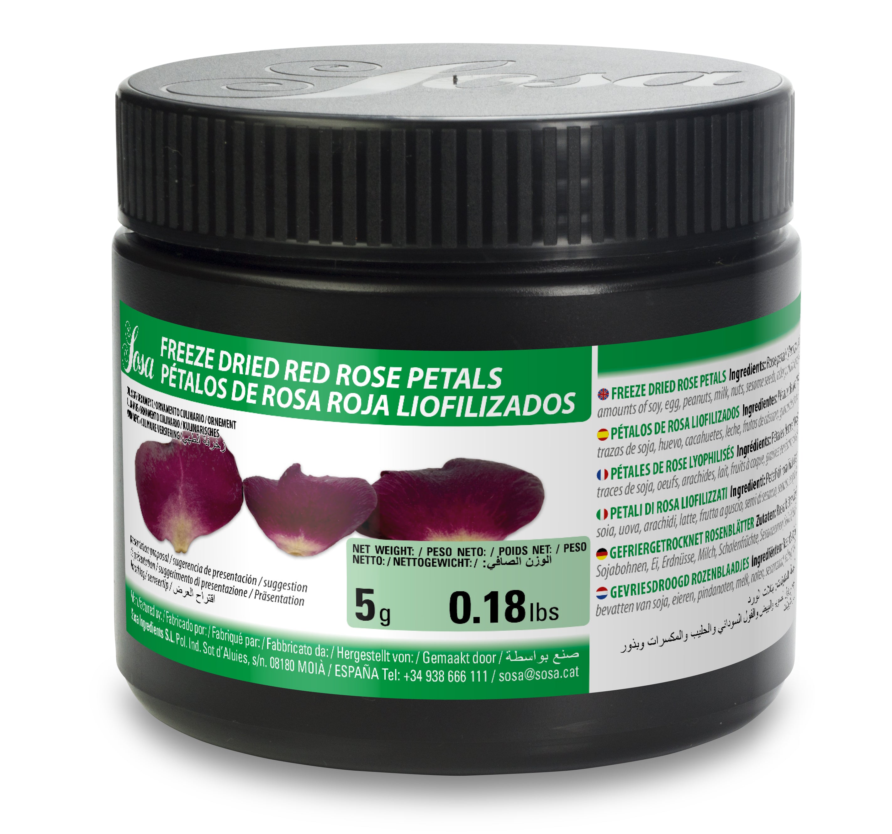 SOSA Freeze Dried Red Rose Petals 5 G - Papagino Foods Inc. 