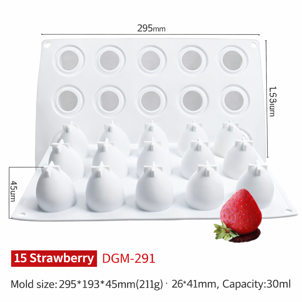 Strawberry Mold (15 Cavities) - Papagino Foods Inc. 