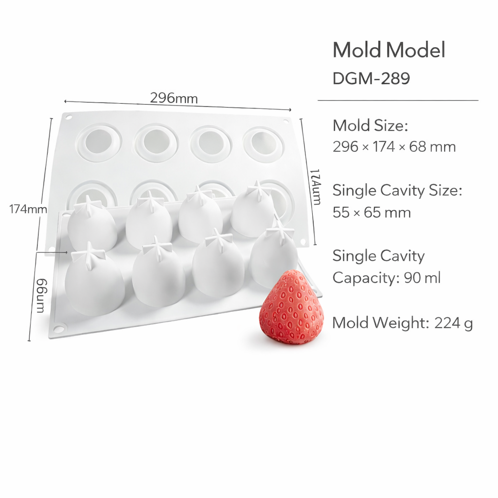 Strawberry Mold (8 Cavities) - Papagino Foods Inc. 