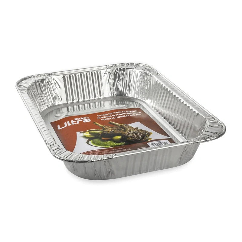 Titan Ultra Medium Aluminum Roaster Trays – 24 pcs - Papagino Foods Inc. 
