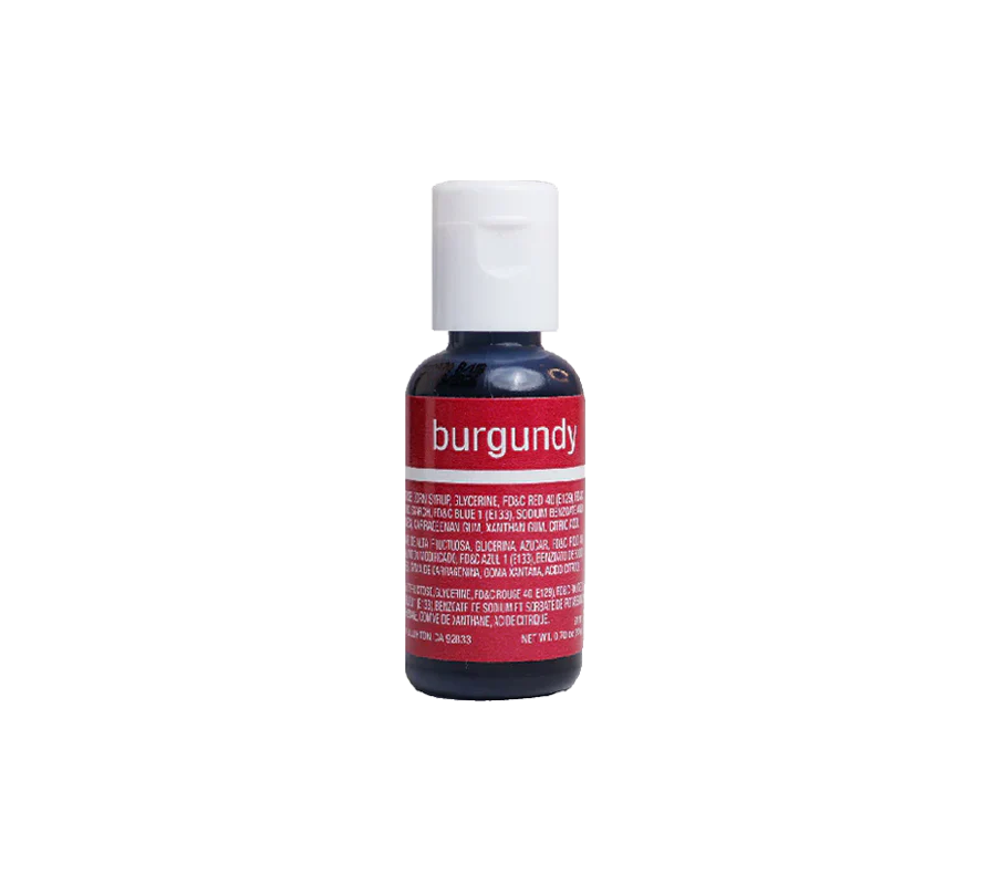 Chefmaster Burgundy  Liqua-Gel Food Coloring (# 5051) 2.3 OZ - Papagino Foods Inc. 