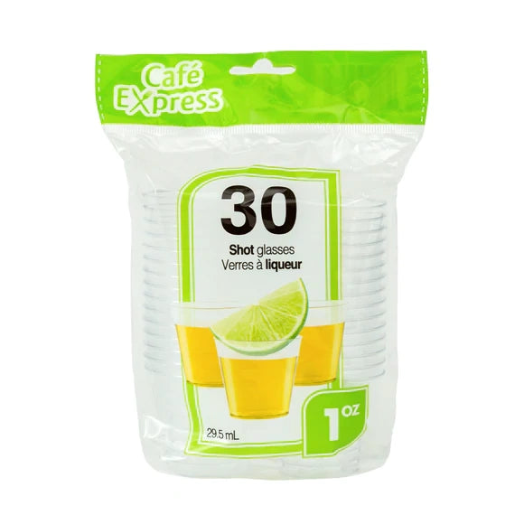 Cafe Express 1 oz Clear Plastic Shot Glass - Papagino Foods Inc. 