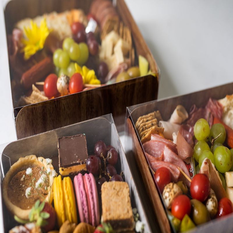 6" x 8" x 2" Marble Meats & Treats Box with Lid - Papagino Foods Inc.