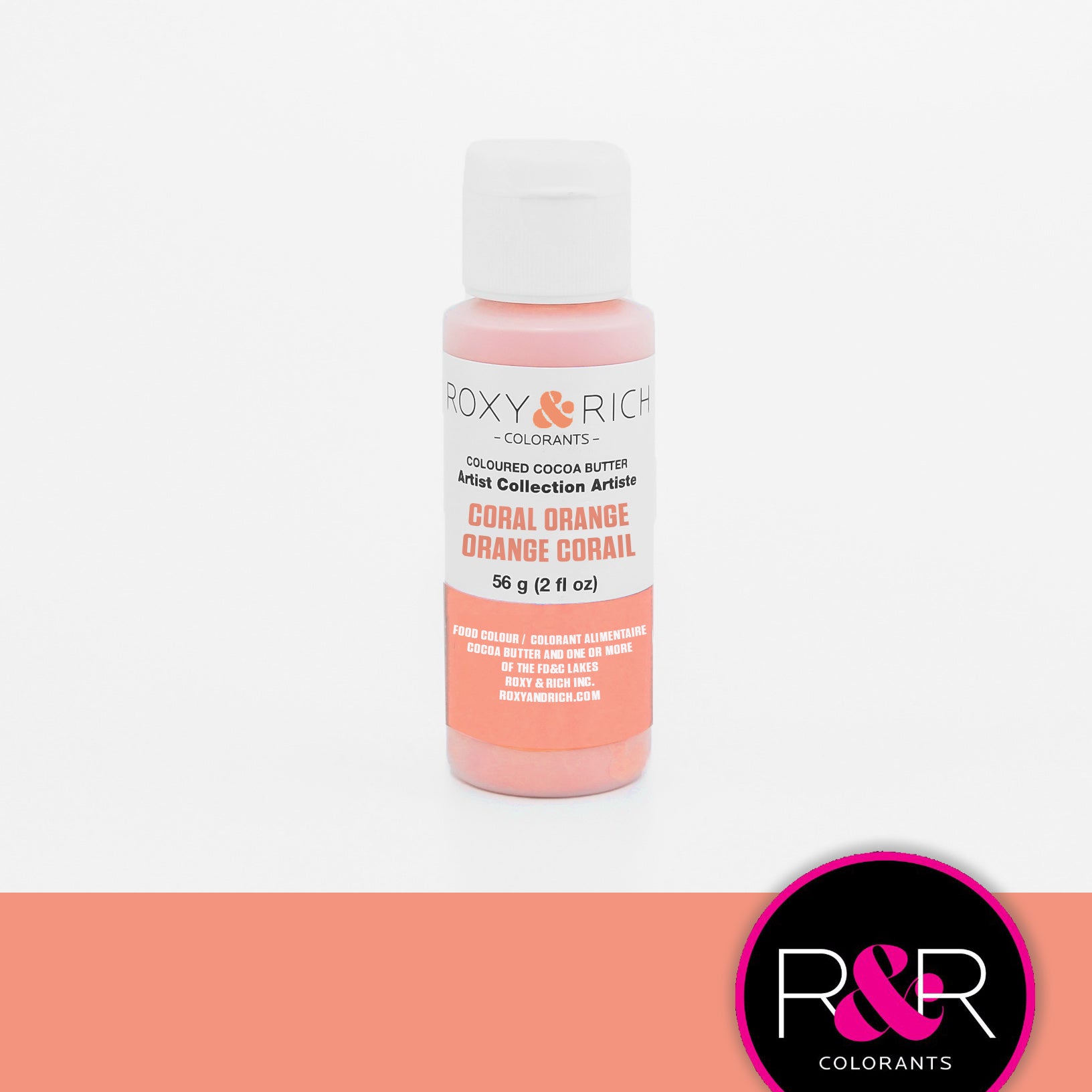Roxy & Rich Cocoa Butter Coral Orange (# BC2-023) - 2 OZ - Papagino Foods Inc.