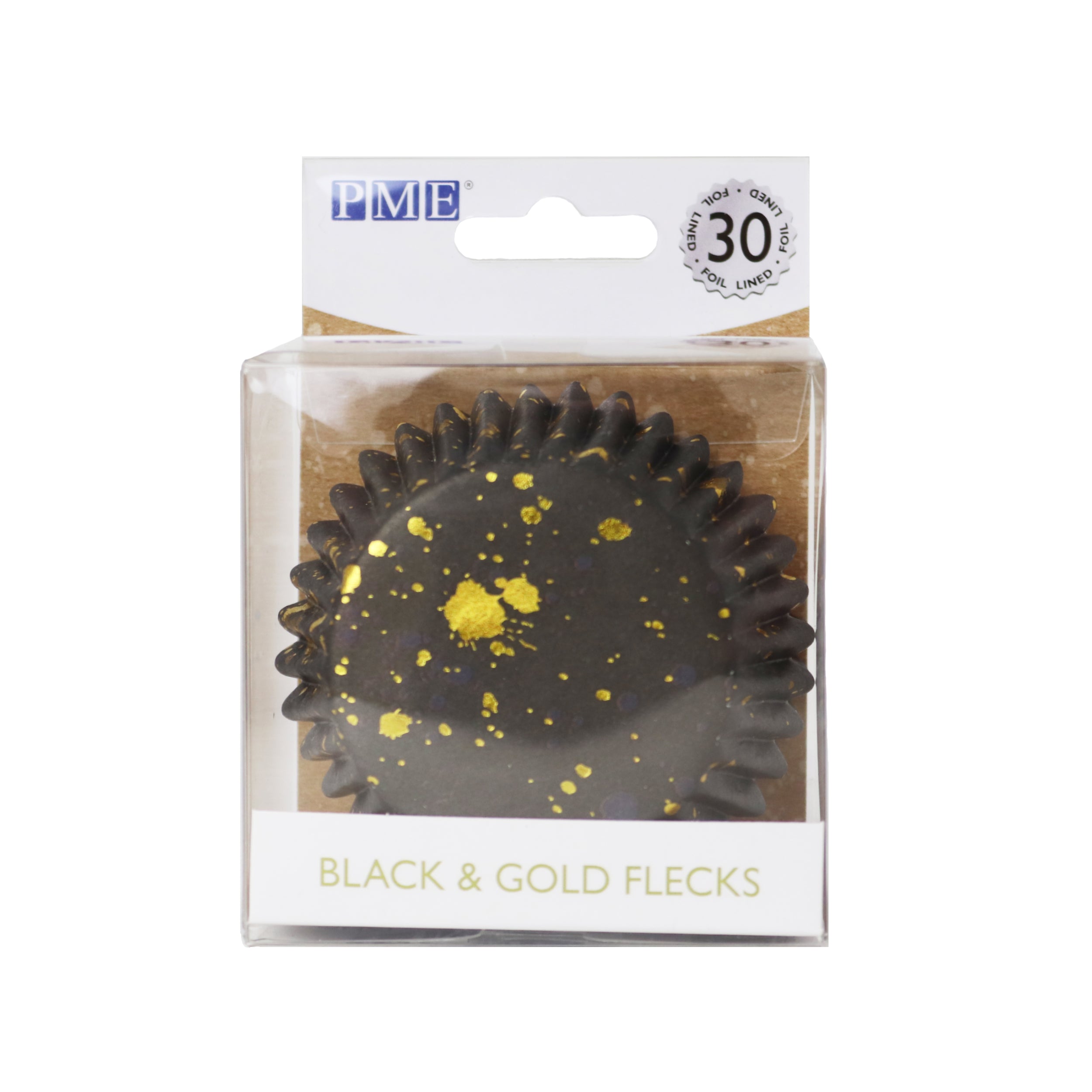 Black & Gold Cupcake cases foil Lined  PK/30 (Product # BC841) PME - Papagino Foods Inc.